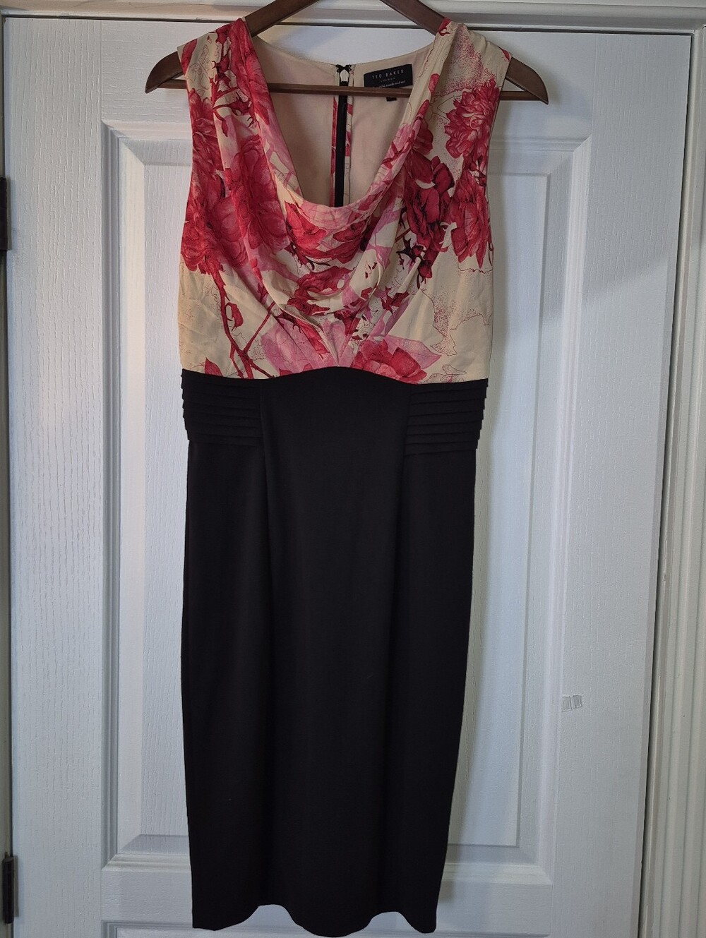 Ted Baker Dega Floral Roses Red Pink Dress - Picture 7 of 15